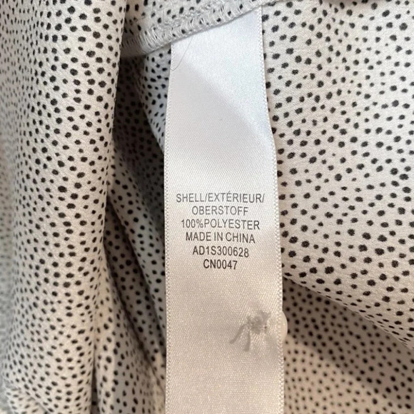 Adrianna Papell Satin Spotted Long Sleeve Blouse  L - Picture 6 of 7